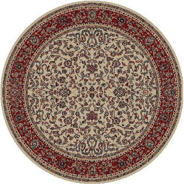 Concord Global 7 ft. 10 in. Persian Classics Kashan - Round, Ivory 20229